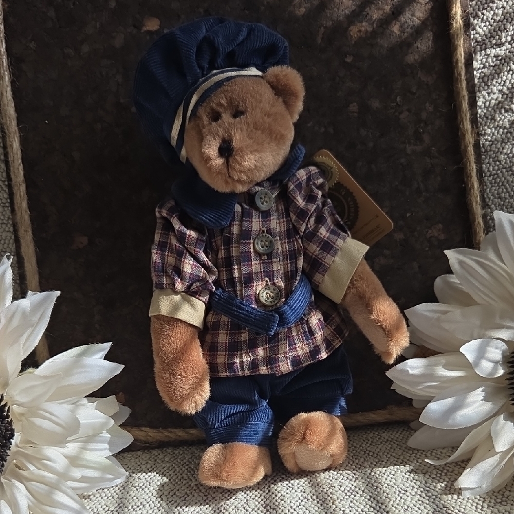 Boyds Bears Plush Bear in Blue and Brown Outfit